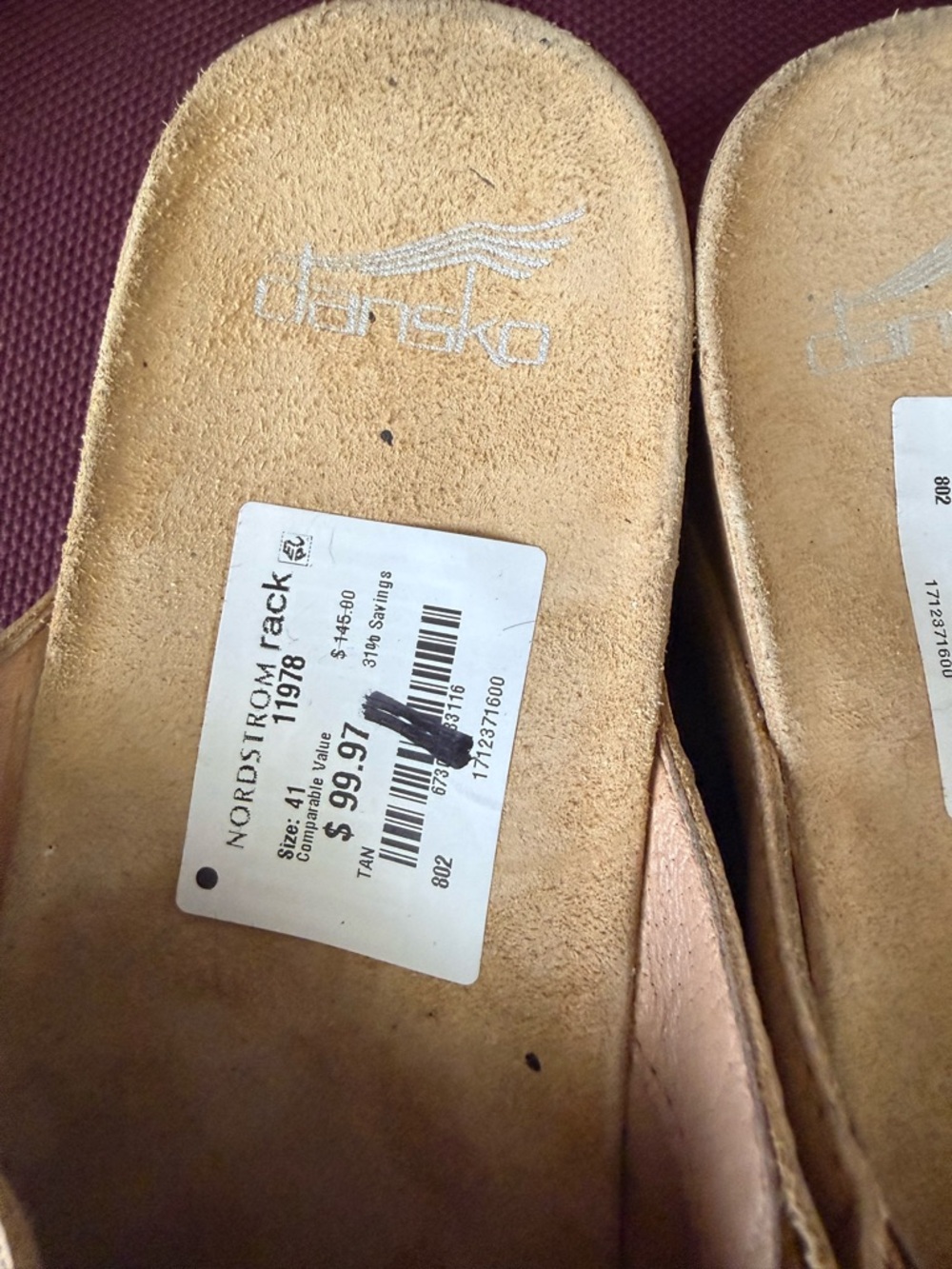Dansko Tan Leather Slip-On Clog Mule - Picture 7 of 13